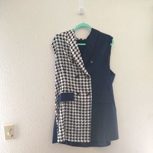 Shein blue mutli colored vest